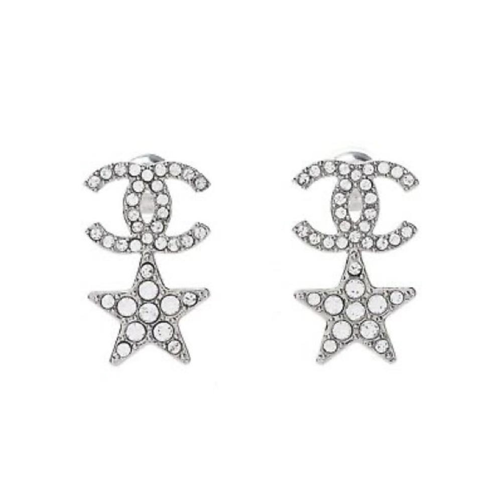 2020 Authentic Chanel CC Star Drop Earrings